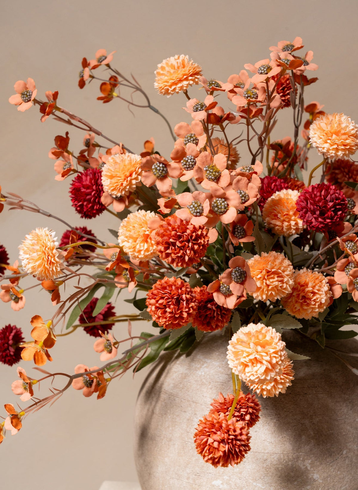Mixed Waxflower & Kiku Artificial Flower Arrangement - 20 Stems - view 4