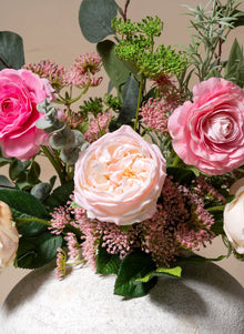 Flora Artificial Rose Bouquet - Pink & Cream, 14 Stems - view 3
