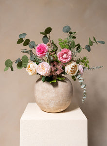 Flora Artificial Rose Bouquet - Pink & Cream, 14 Stems - view 7