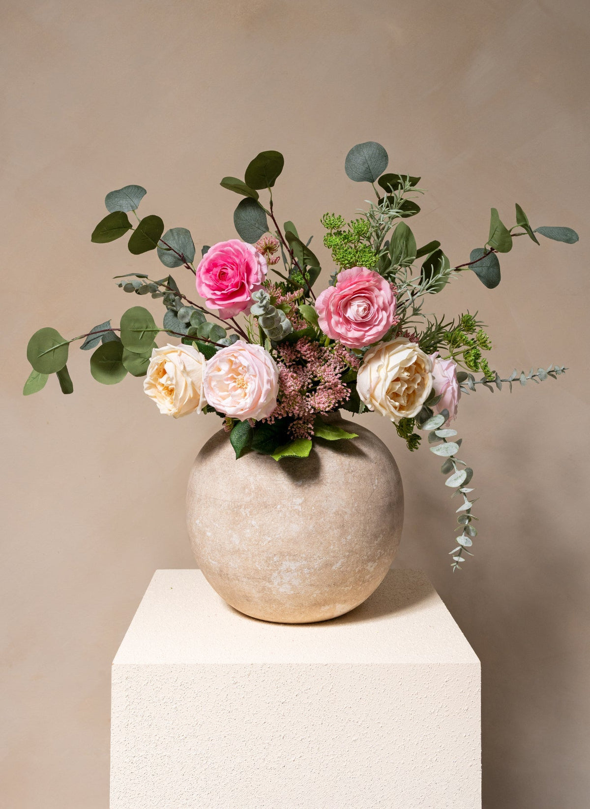 Flora Artificial Rose Bouquet - Pink & Cream, 14 Stems - view 7