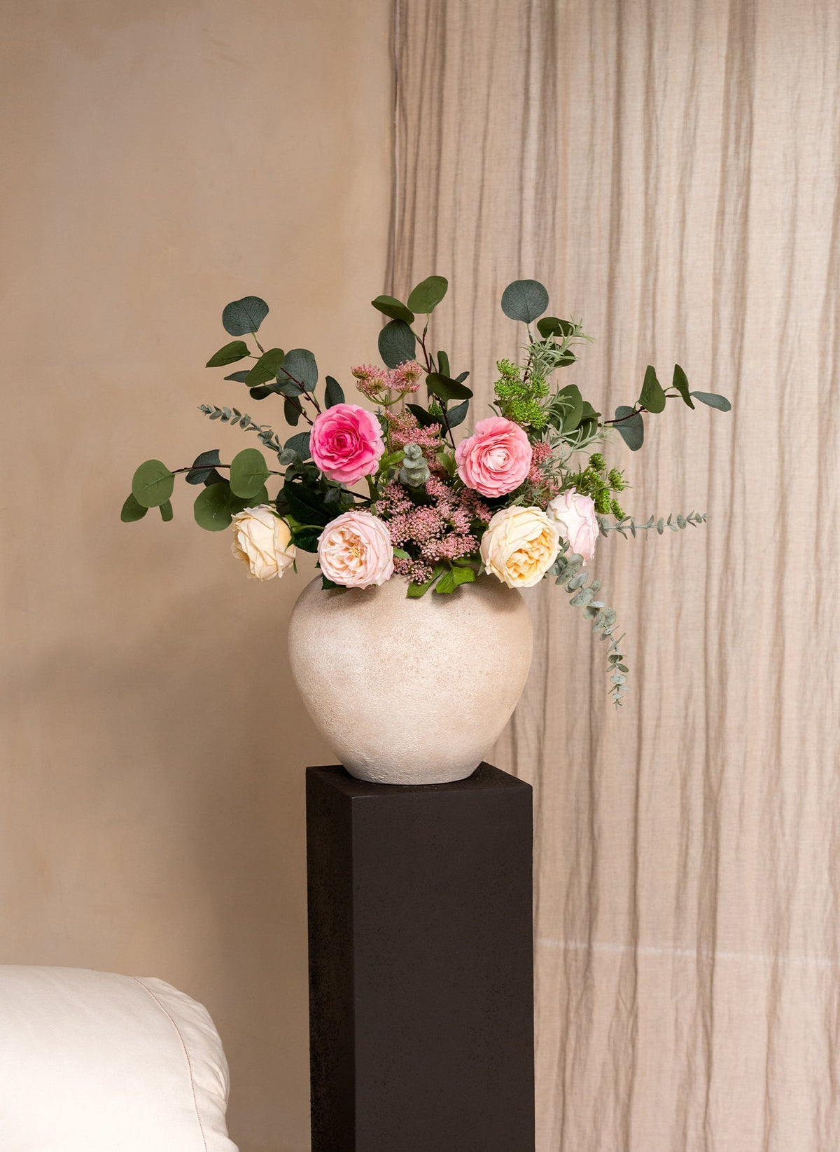 Flora Artificial Rose Bouquet - Pink & Cream, 14 Stems - view 8