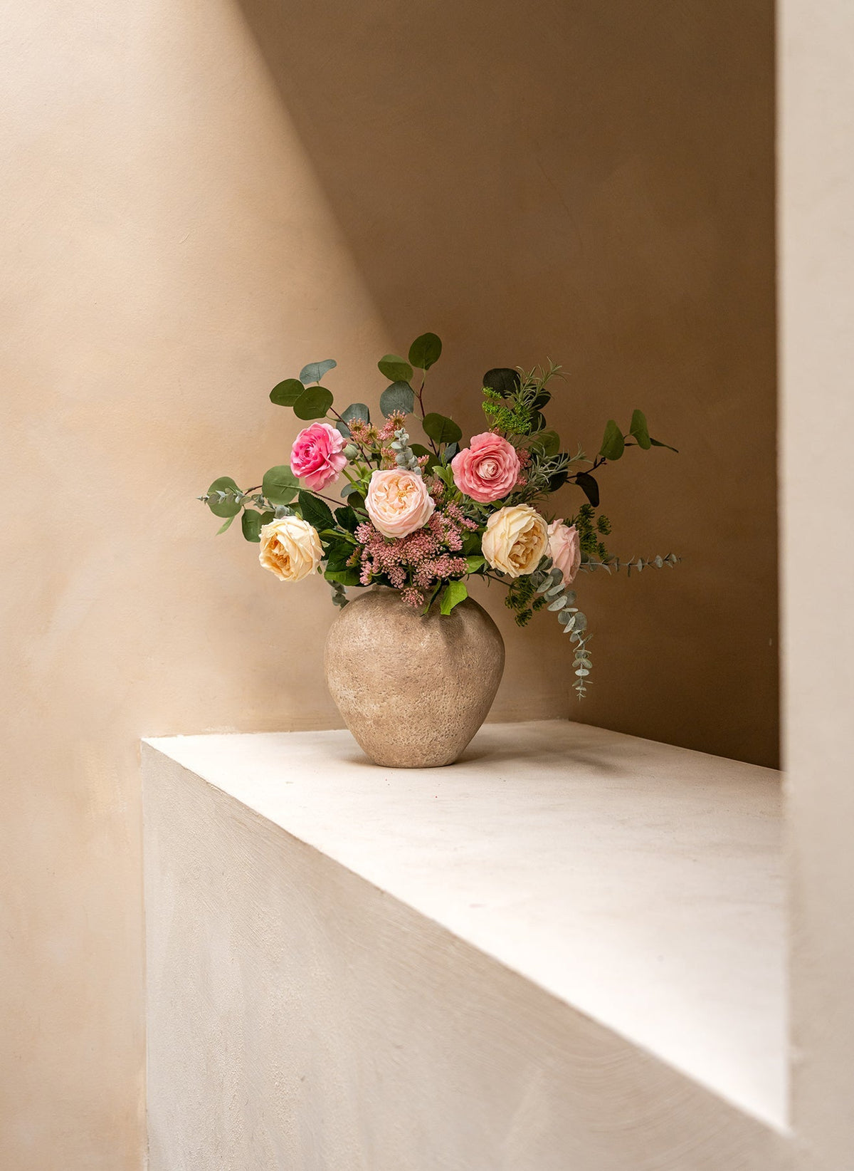 Flora Artificial Rose Bouquet - Pink & Cream, 14 Stems - view 9