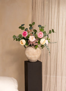 Flora Artificial Rose Bouquet - Pink & Cream, 14 Stems - view 13