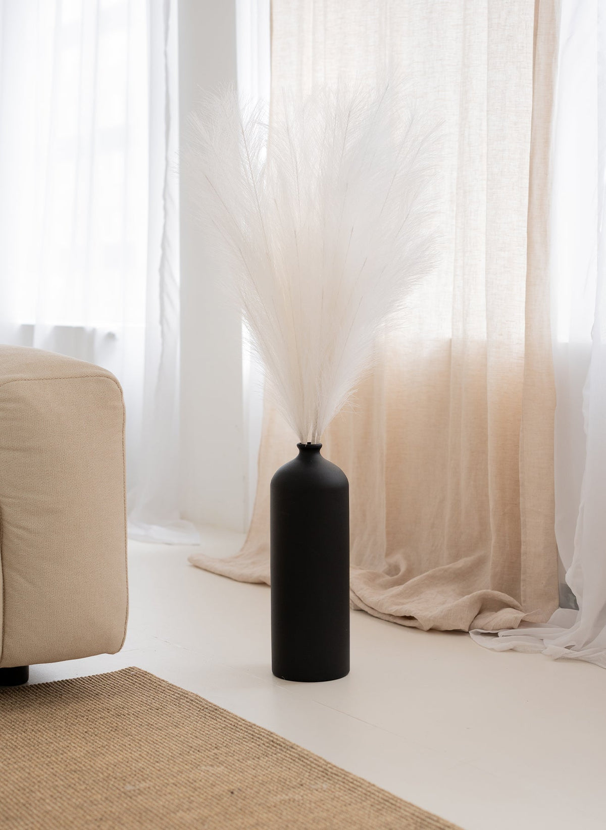 Artificial Pampas Grass Stems - White, 43.3 in - view 3