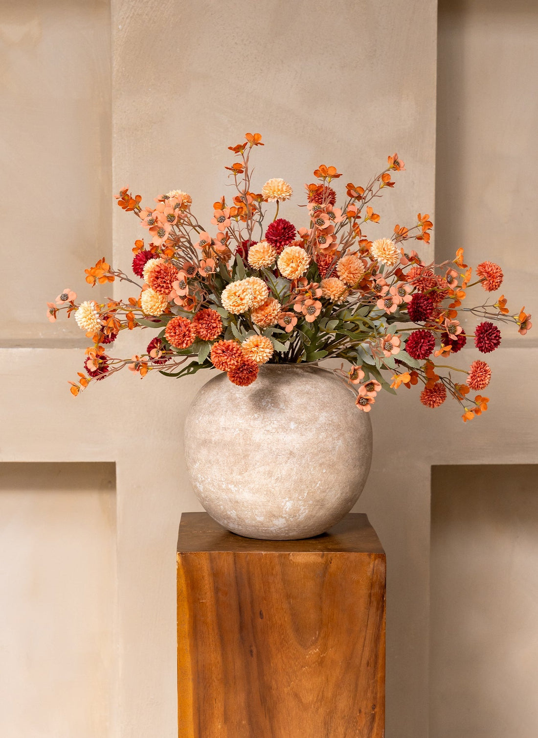 Mixed Waxflower & Kiku Artificial Flower Arrangement - 20 Stems - view 1