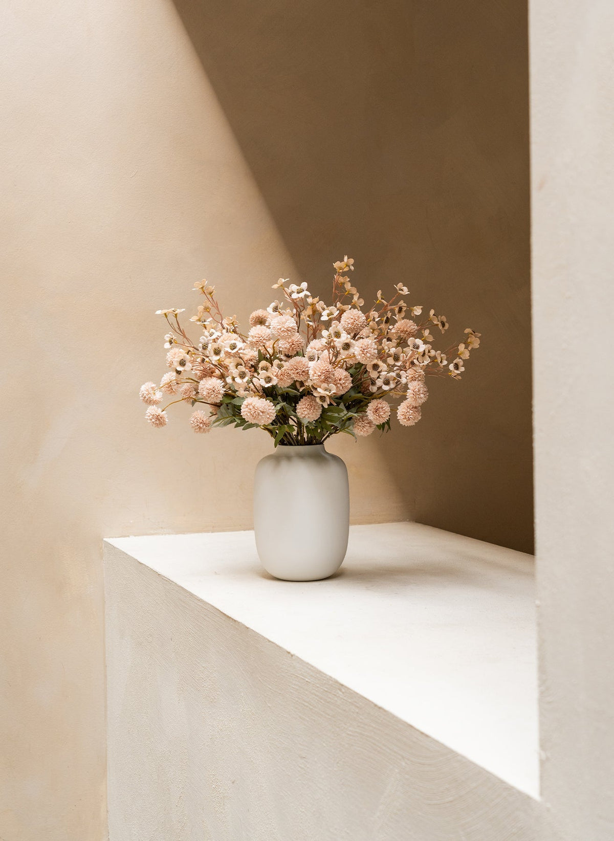 Cream Waxflower & Kiku Artificial Flower Arrangement - 20 Stems - view 9