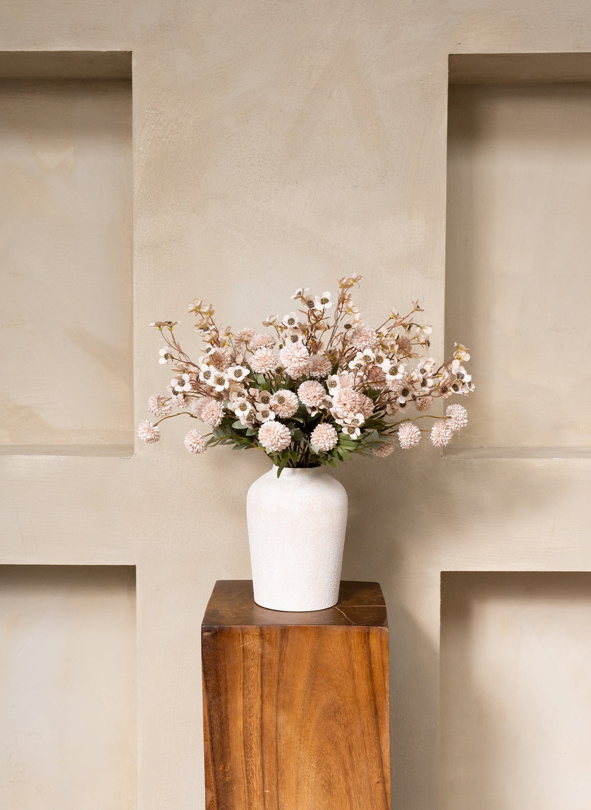 Cream Waxflower & Kiku Artificial Flower Arrangement - 20 Stems - view 10