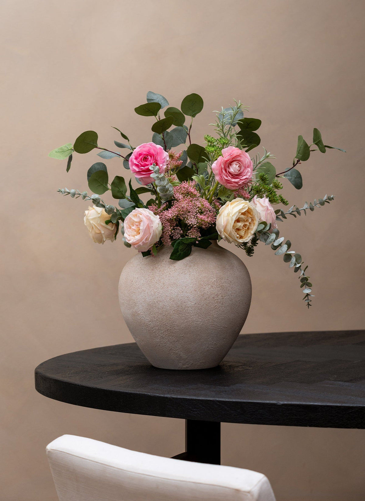 Flora Artificial Rose Bouquet - Pink & Cream, 14 Stems - view 12