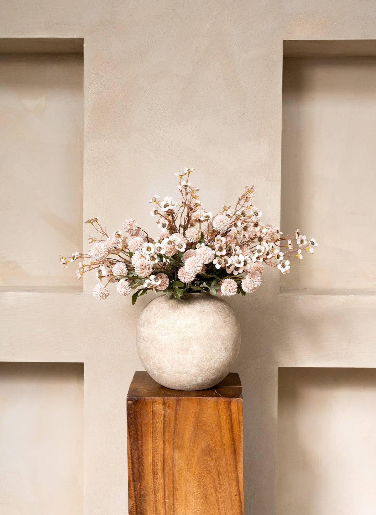 Cream Waxflower & Kiku Artificial Flower Arrangement - 20 Stems - view 3