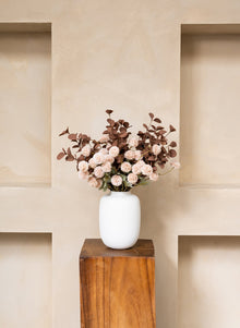 Cream Kiku & Eucalyptus Artificial Bouquet - 15 Stems - view 11