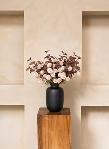 Cream Kiku & Eucalyptus Artificial Bouquet - 15 Stems - view 9