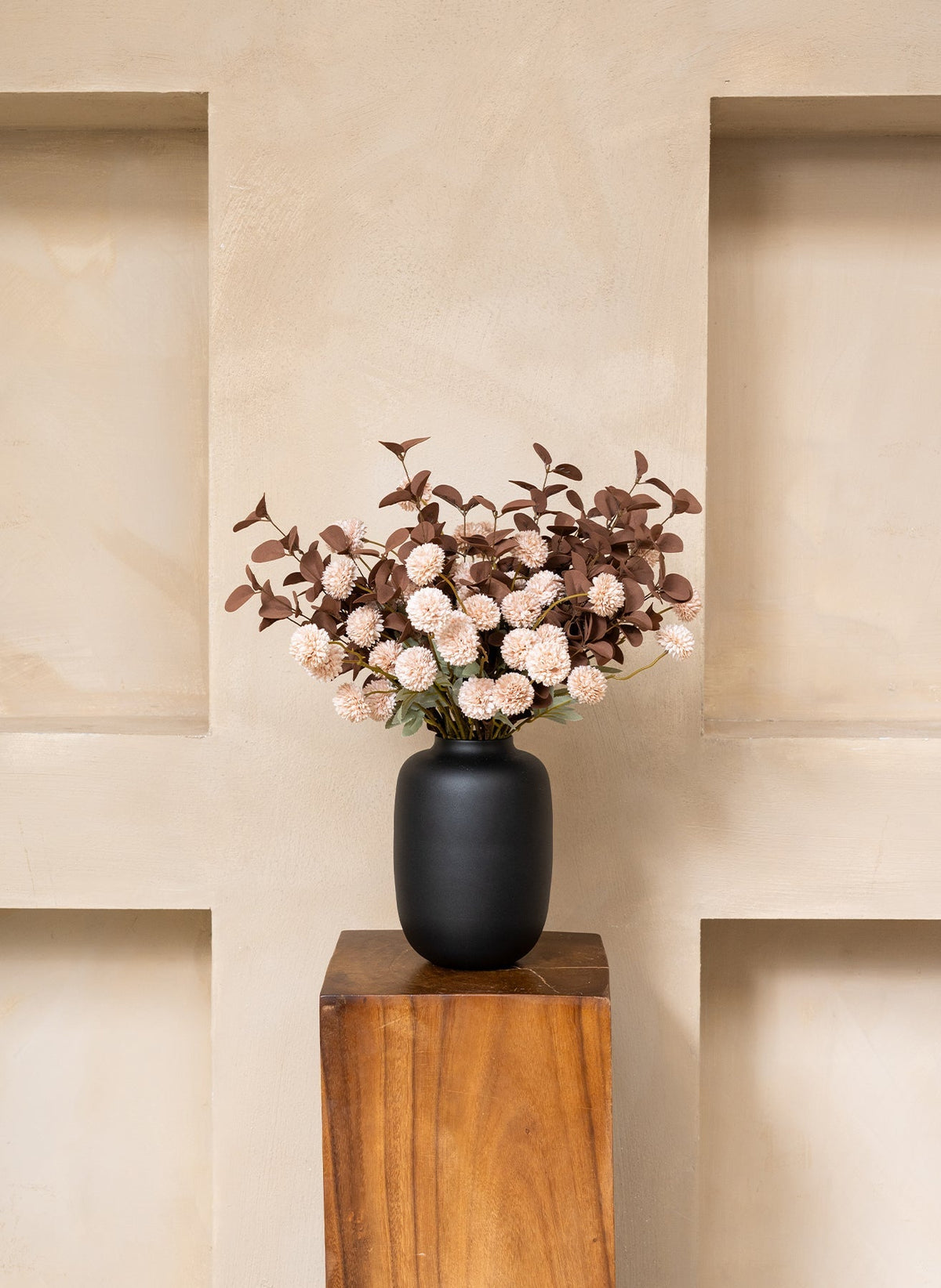 Cream Kiku & Eucalyptus Artificial Bouquet - 15 Stems - view 9