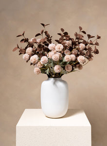 Cream Kiku & Eucalyptus Artificial Bouquet - 15 Stems - view 4