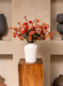 Terracotta Waxflower & Kiku Artificial Arrangement - 20 Stems - view 10
