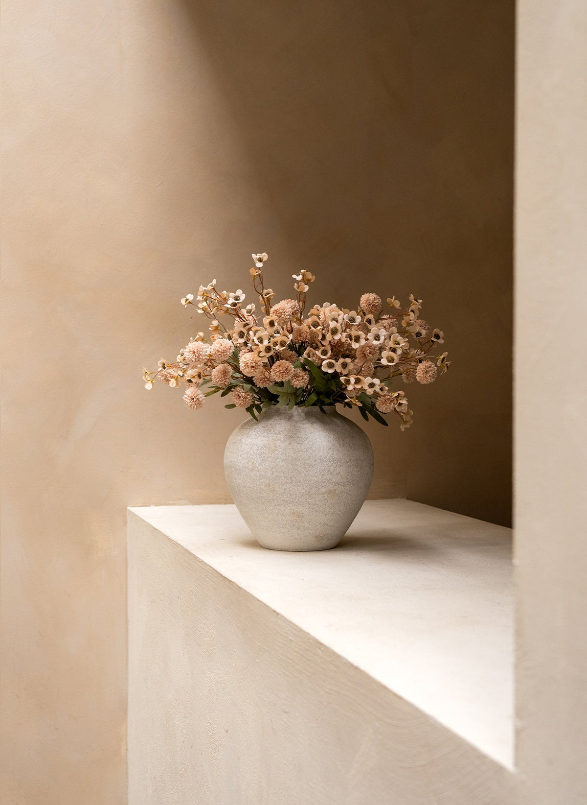 Cream Waxflower & Kiku Artificial Flower Arrangement - 20 Stems - view 13