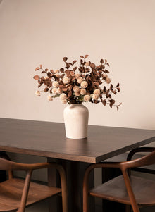 Cream Kiku & Eucalyptus Artificial Bouquet - 15 Stems - view 3