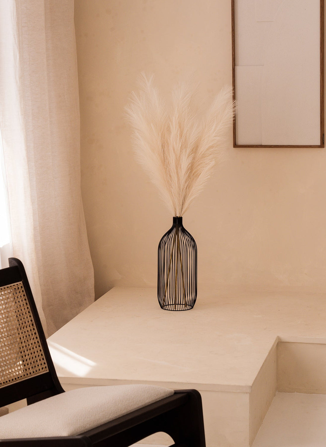 Artificial Pampas Grass Stems - Beige, 43.3 in - view 1
