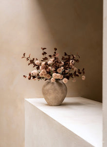 Cream Kiku & Eucalyptus Artificial Bouquet - 15 Stems - view 1