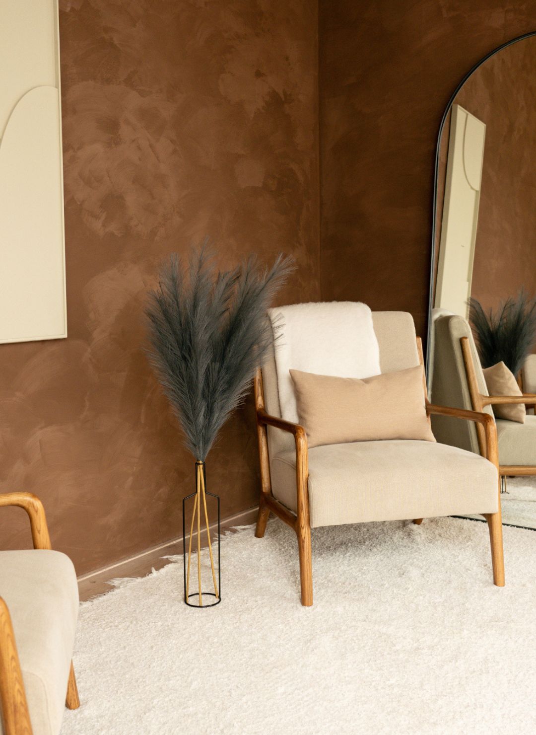 Artificial Pampas Grass Stems - Dark Gray, 43.3 in - view 3