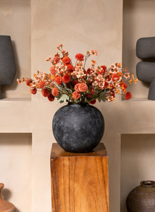 Terracotta Waxflower & Kiku Artificial Arrangement - 20 Stems - view 2
