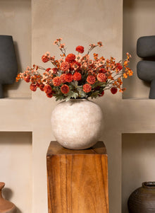 Terracotta Waxflower & Kiku Artificial Arrangement - 20 Stems - view 7